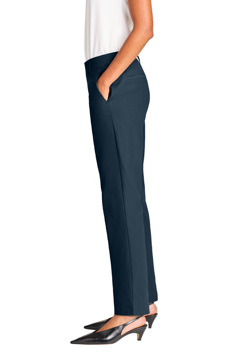 Mercer+Mettle MM4001 Womens Capital Tech Pants w/ Pockets Night Navy Blue Model Side