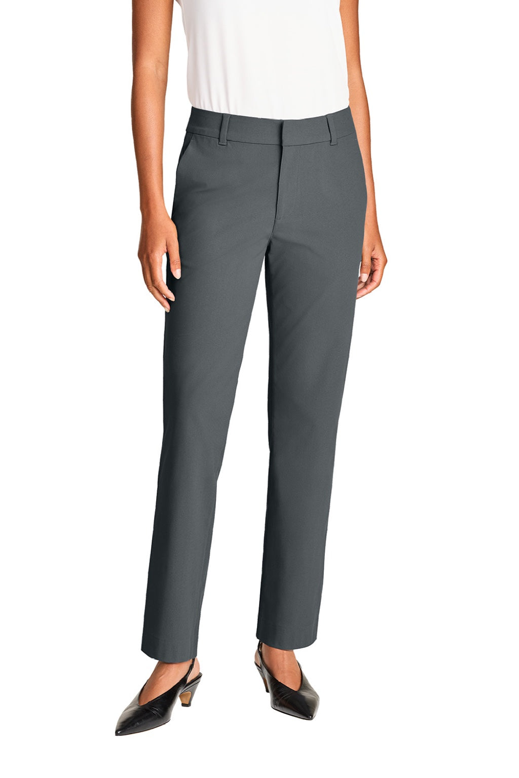 Mercer+Mettle MM4001 Womens Capital Tech Pants w/ Pockets Storm Grey Model Front