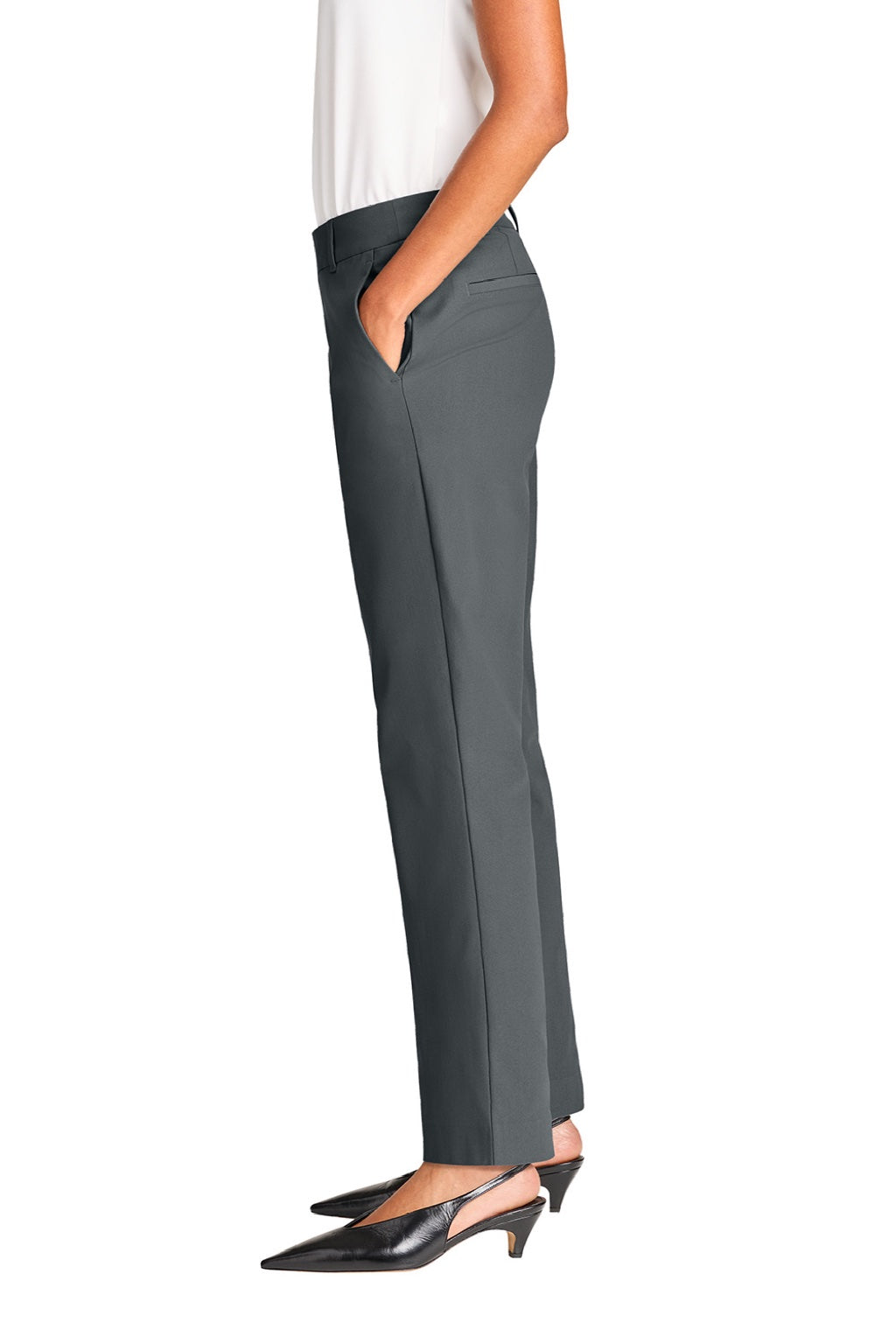 Mercer+Mettle MM4001 Womens Capital Tech Pants w/ Pockets Storm Grey Model Side
