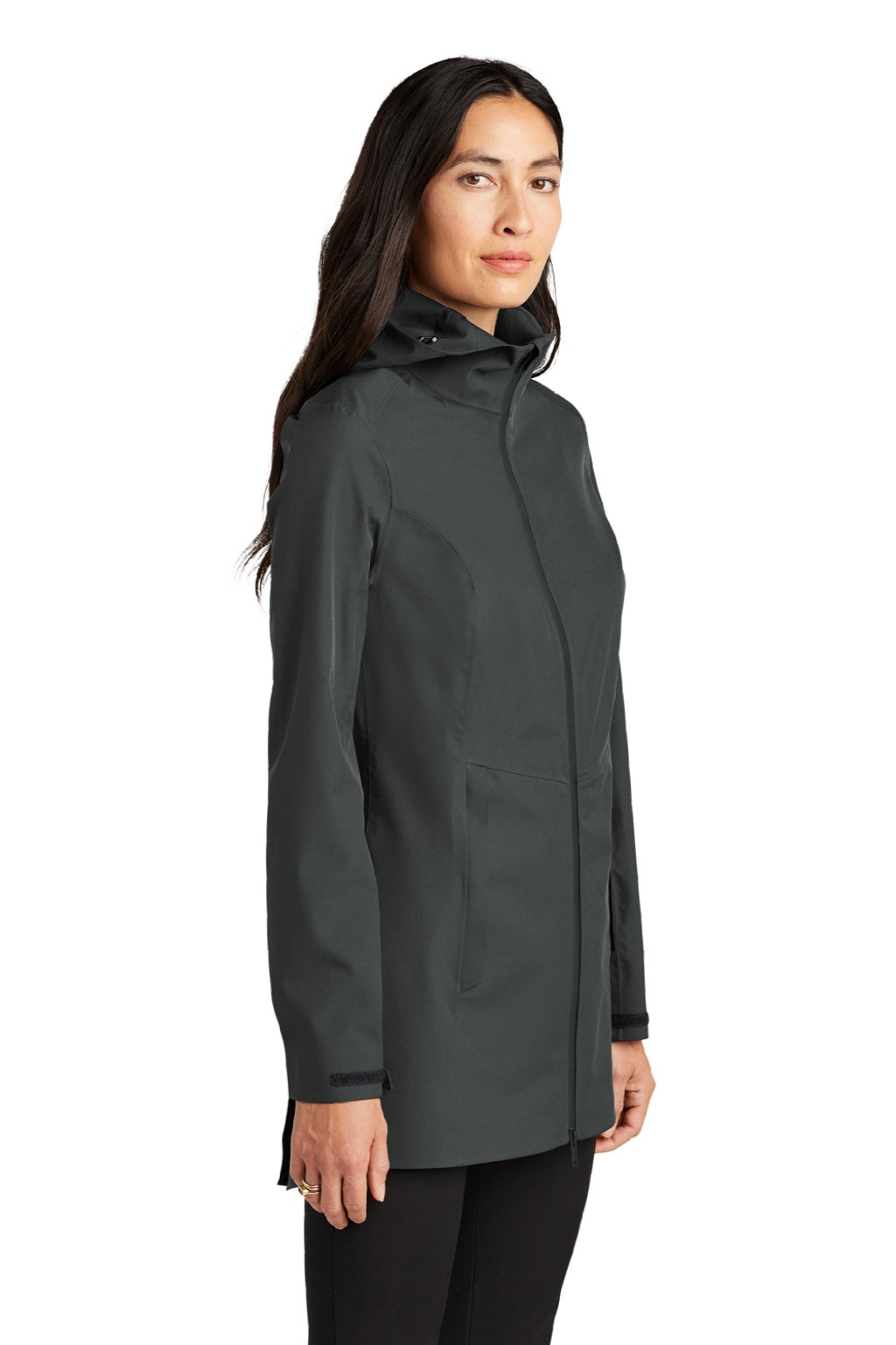 Mercer+Mettle MM7001 Womens Waterproof Full Zip Hooded Rain Jacket Anchor Grey Model 3Q