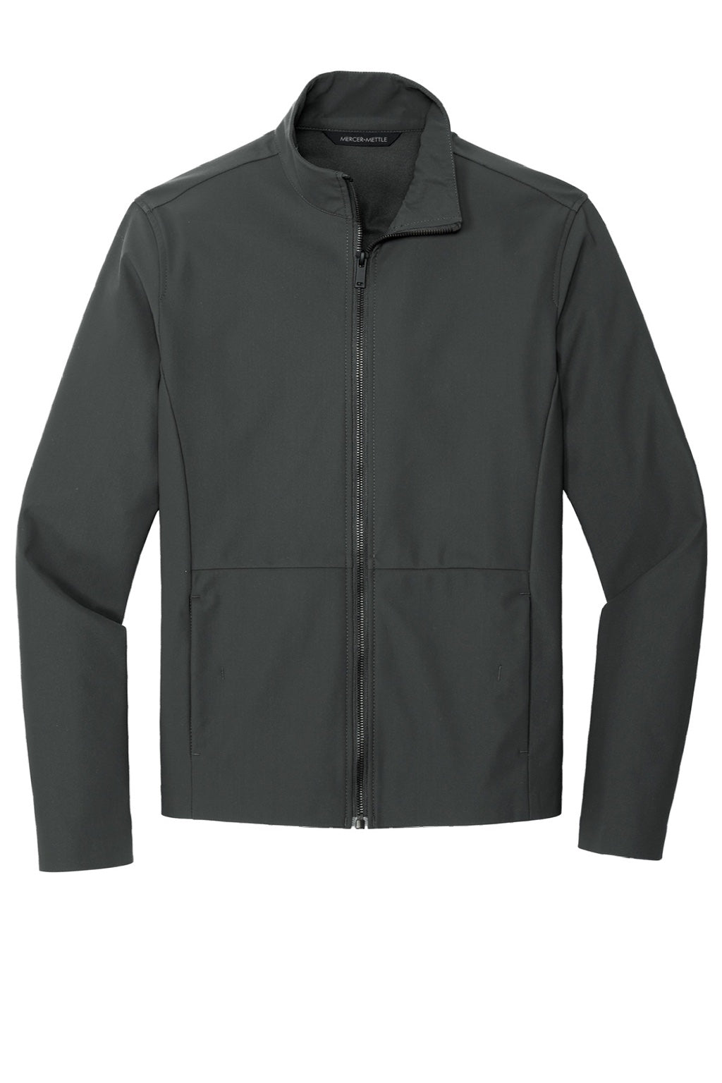 Mercer+Mettle MM7100 Faille Waterproof Full Zip Soft Shell Jacket Anchor Grey Flat Front