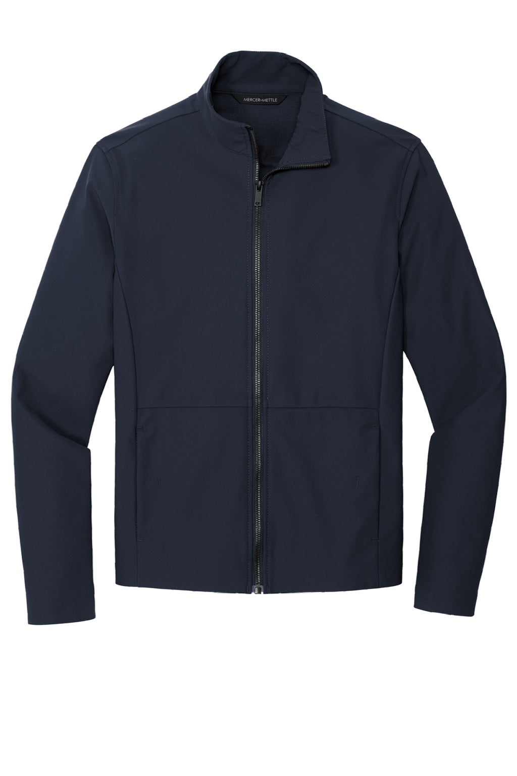 Mercer+Mettle MM7100 Faille Waterproof Full Zip Soft Shell Jacket Night Navy Blue Flat Front