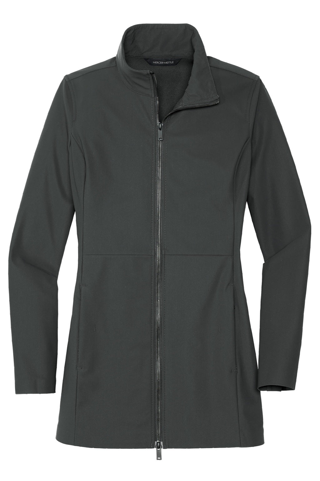 Mercer+Mettle MM7101 Faille Waterproof Full Zip Soft Shell Jacket Anchor Grey Flat Front