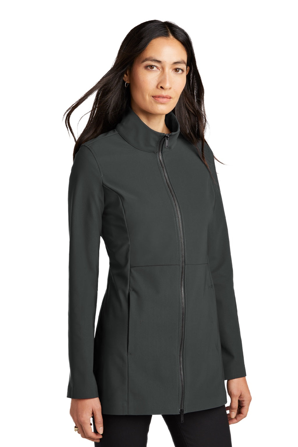 Mercer+Mettle MM7101 Womens Faille Waterproof Full Zip Soft Shell Jacket Anchor Grey Model 3Q