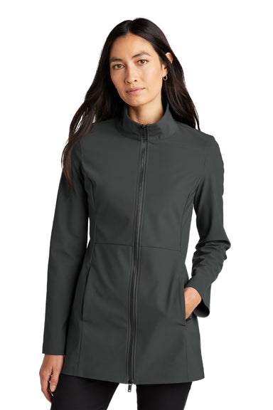 Mercer+Mettle MM7101 Womens Faille Waterproof Full Zip Soft Shell Jacket Anchor Grey Model Front
