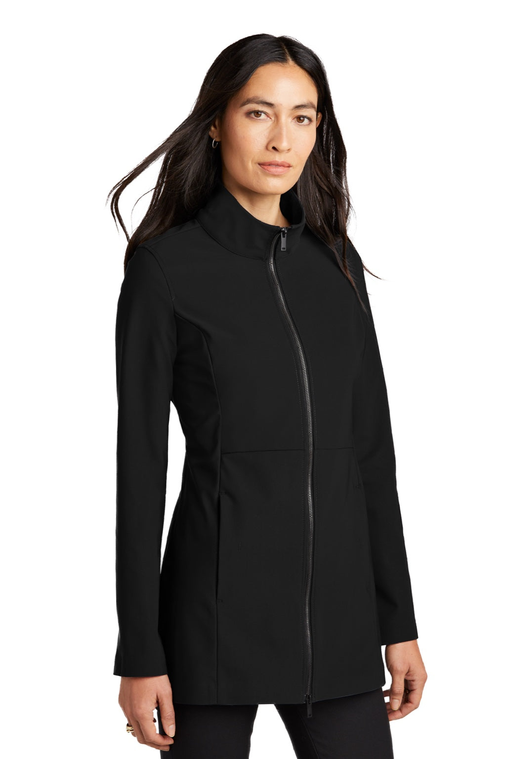 Mercer+Mettle MM7101 Womens Faille Waterproof Full Zip Soft Shell Jacket Deep Black Model 3Q