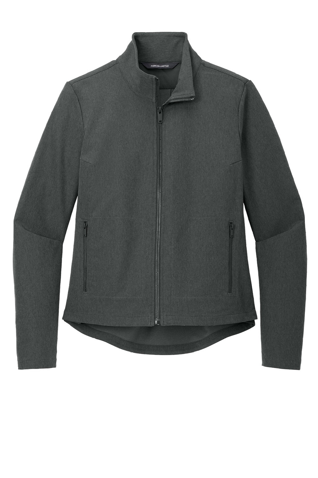 Mercer+Mettle MM7103 Womens Water Resistant Soft Shell Full Zip Jacket Heather Anchor Grey Flat Front