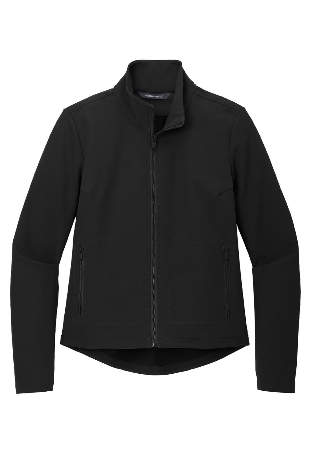 Mercer+Mettle MM7103 Womens Water Resistant Soft Shell Full Zip Jacket Deep Black Flat Front