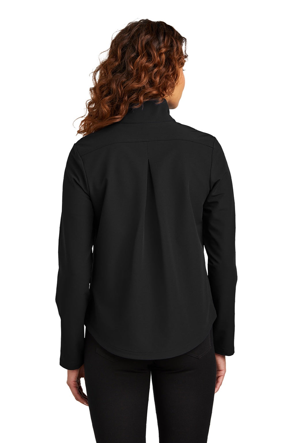 Mercer+Mettle MM7103 Womens Water Resistant Soft Shell Full Zip Jacket Deep Black Model Back