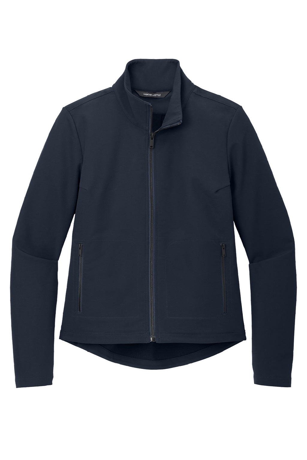 Mercer+Mettle MM7103 Womens Water Resistant Soft Shell Full Zip Jacket Night Navy Blue Flat Front