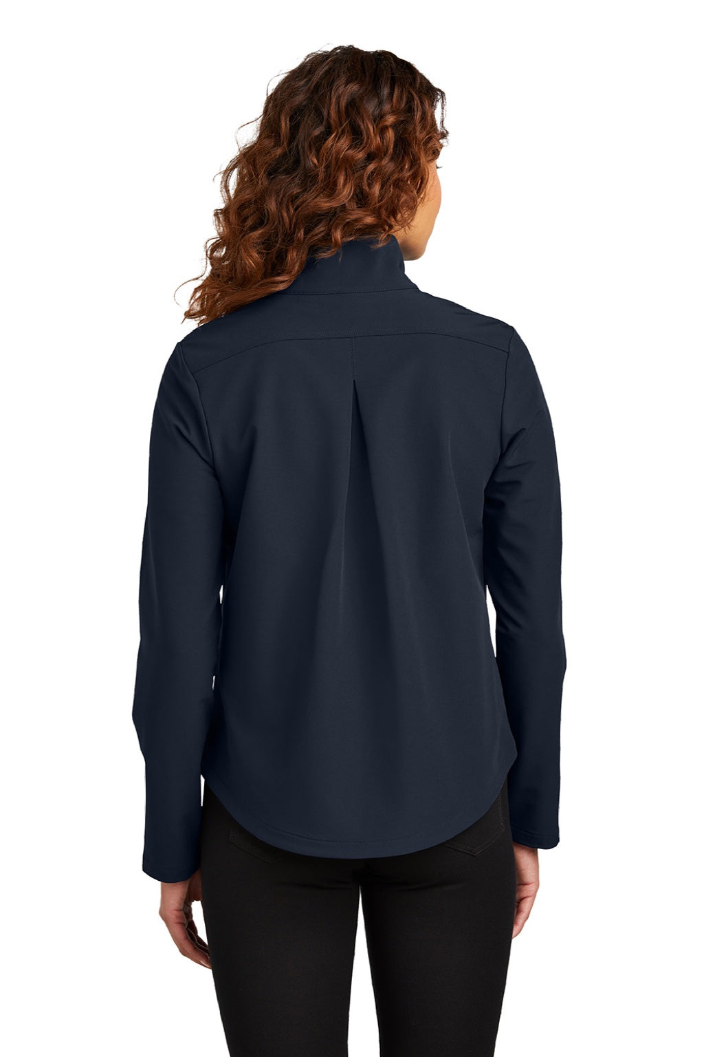 Mercer+Mettle MM7103 Womens Water Resistant Soft Shell Full Zip Jacket Night Navy Blue Model Back