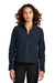 Mercer+Mettle MM7103 Womens Water Resistant Soft Shell Full Zip Jacket Night Navy Blue Model Front