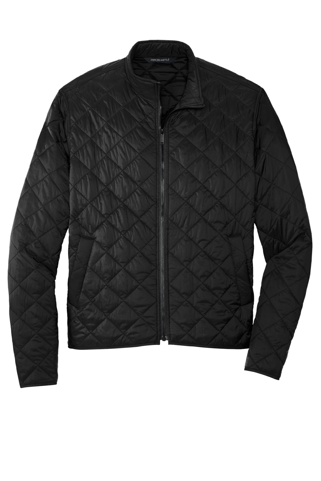 Mercer+Mettle MM7200 Quilted Water Resistant Full Zip Jacket Deep Black Flat Front