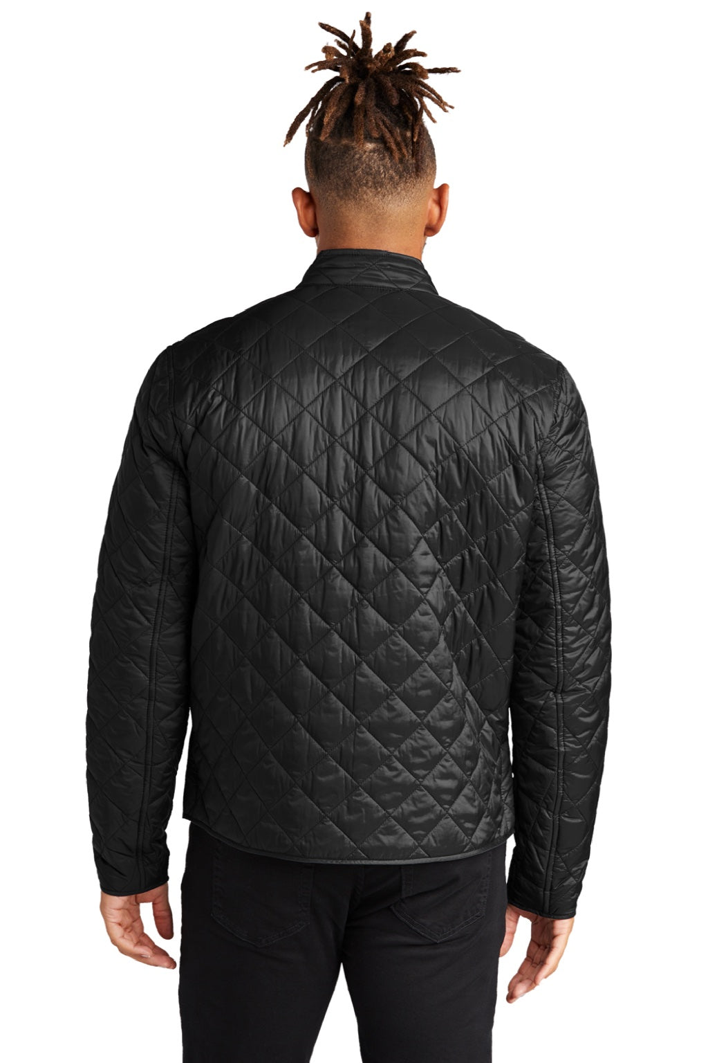 Mercer+Mettle MM7200 Mens Quilted Water Resistant Full Zip Jacket Deep Black Model Back