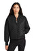 Mercer+Mettle MM7201 Womens Quilted Water Resistant Full Zip Jacket Deep Black Model Front