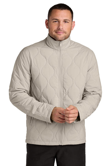 Mercer+Mettle MM7202 Mens Quilted Full Zip Liner Jacket Almond Model Front