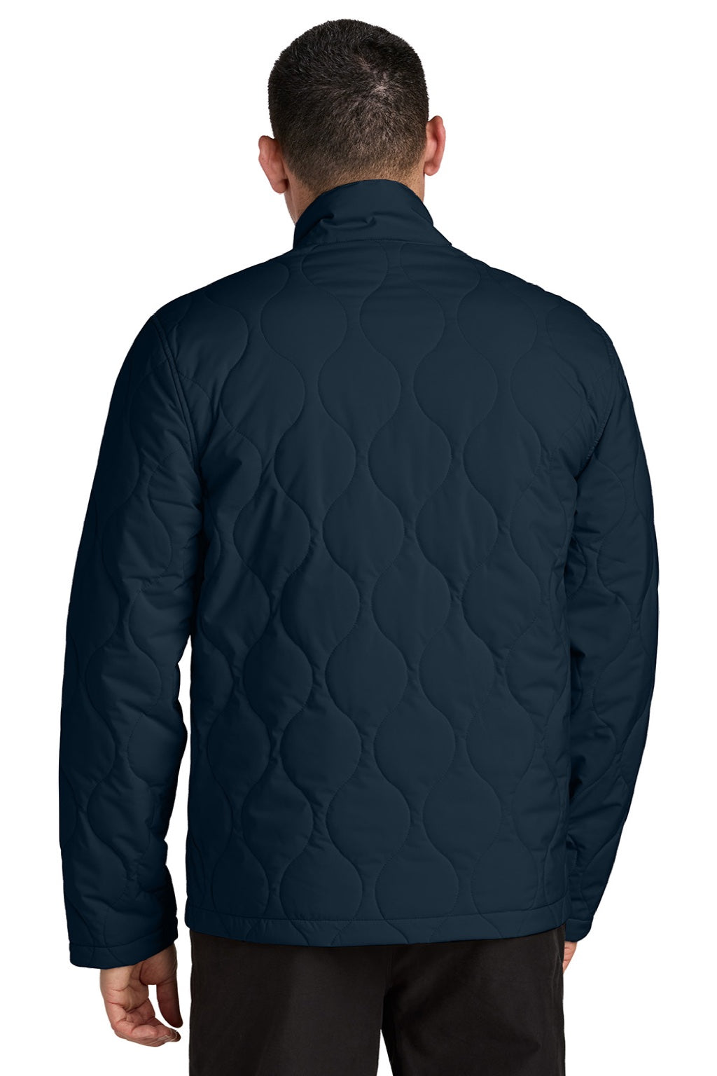 Mercer+Mettle MM7202 Mens Quilted Full Zip Liner Jacket Night Navy Blue Model Back