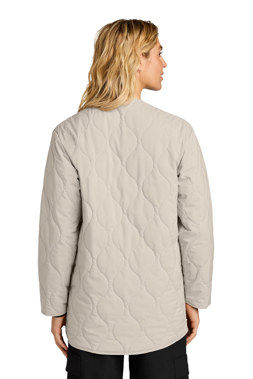 Mercer+Mettle MM7203 Womens Quilted Snap Down Liner Jacket Almond Model Back