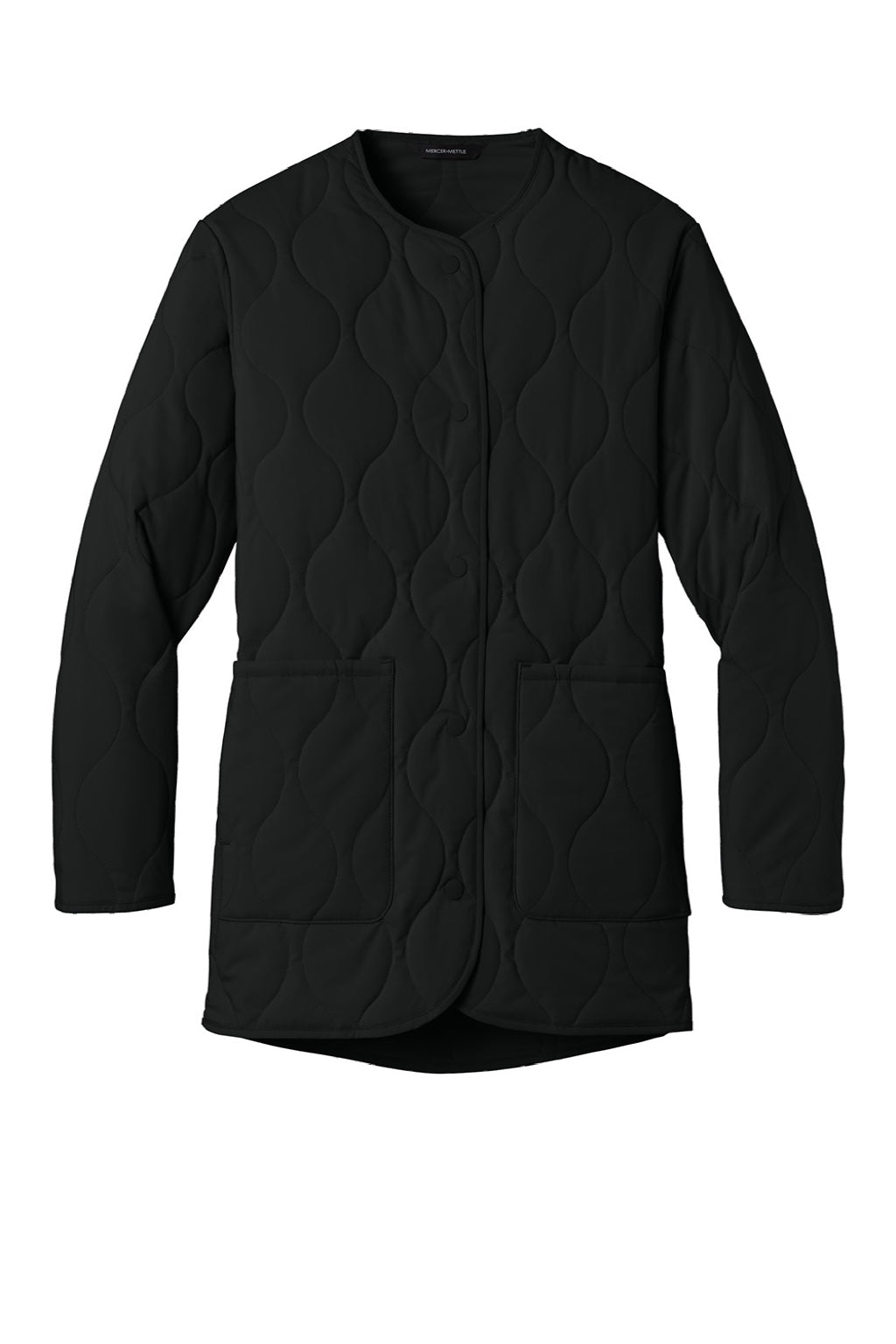 Mercer+Mettle MM7203 Womens Quilted Snap Down Liner Jacket Deep Black Flat Front