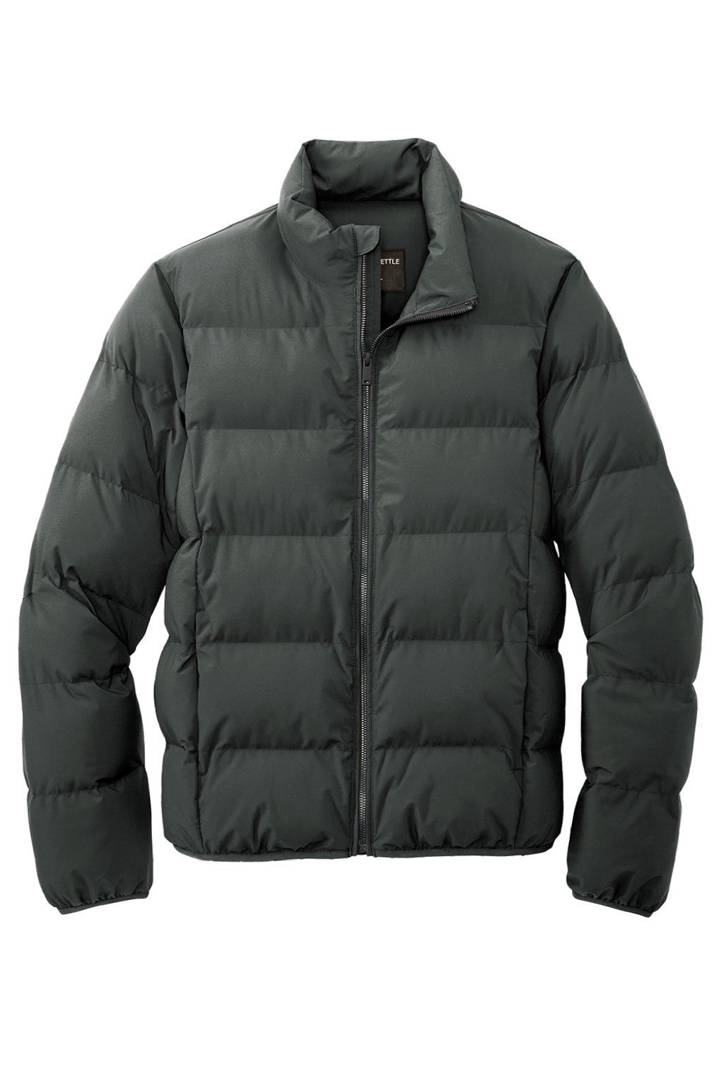 Mercer+Mettle MM7210 Mens Water Resistant Full Zip Puffy Jacket Anchor Grey Flat Front