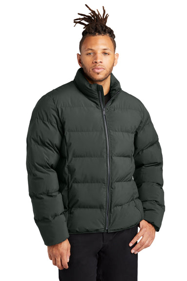 Mercer+Mettle MM7210 Mens Water Resistant Full Zip Puffy Jacket Anchor Grey Model Front