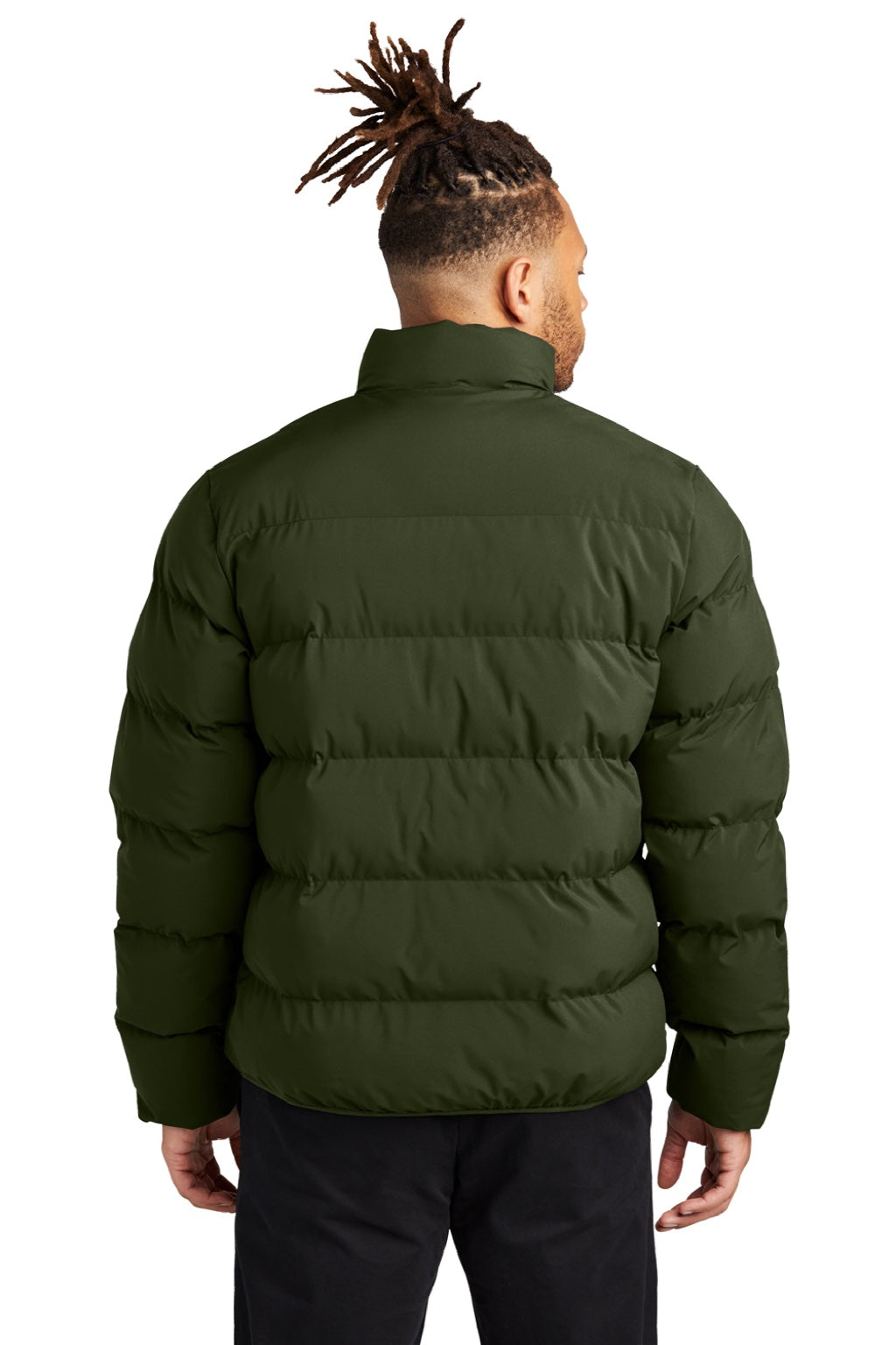 Mercer+Mettle MM7210 Mens Water Resistant Full Zip Puffy Jacket Townsend Green Model Back