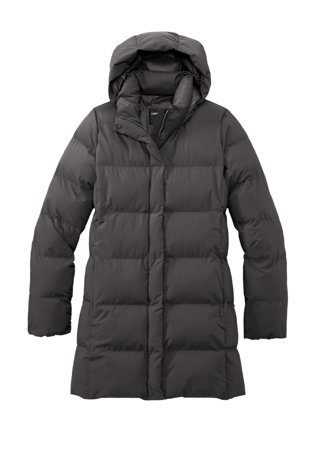 Mercer+Mettle MM7213 Womens Water Resistant Full Zip Hooded Puffy Parka Anchor Grey Flat Front