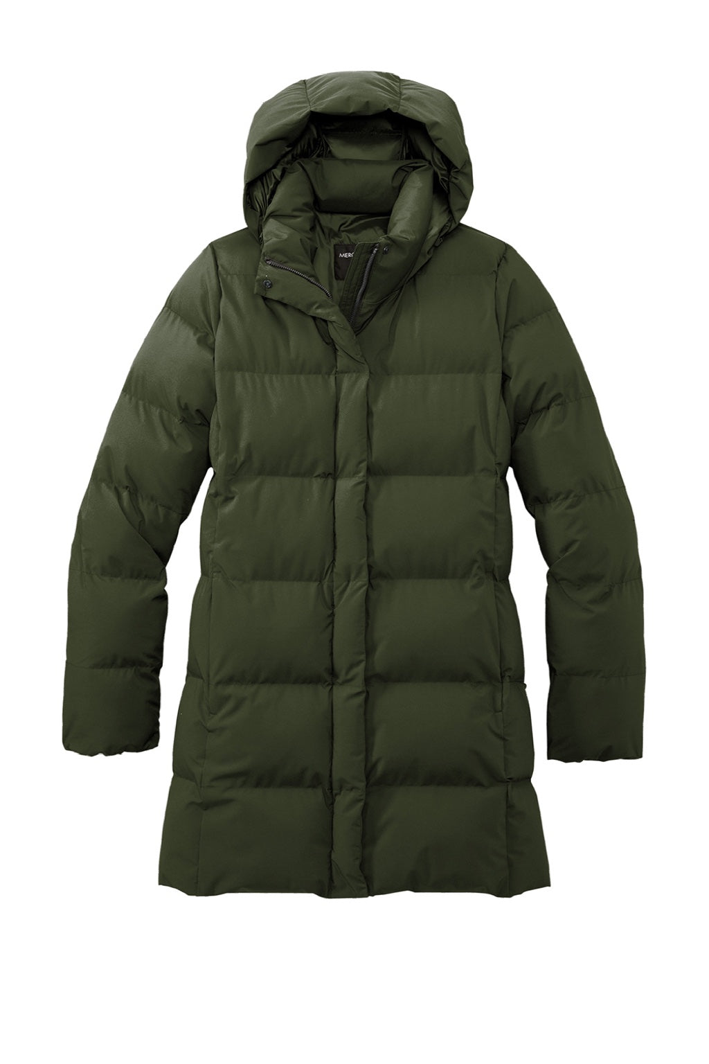 Mercer+Mettle MM7213 Womens Water Resistant Full Zip Hooded Puffy Parka Townsend Green Flat Front