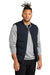 Mercer+Mettle MM7214 Mens Water Resistant Full Zip Puffy Vest Night Navy Blue Model Front