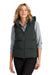 Mercer+Mettle MM7217 Womens Water Resistant Full Zip Hooded Puffy Vest Anchor Grey Model Front