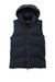 Mercer+Mettle MM7217 Womens Water Resistant Full Zip Hooded Puffy Vest Night Navy Blue Flat Front