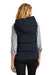Mercer+Mettle MM7217 Womens Water Resistant Full Zip Hooded Puffy Vest Night Navy Blue Model Back
