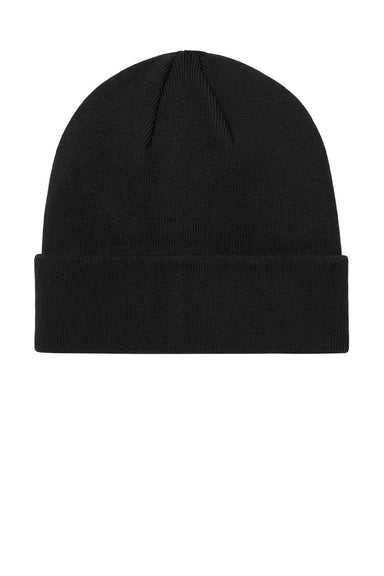 Mercer+Mettle MMC150 Mens Soft Blend Beanie Deep Black Flat Front