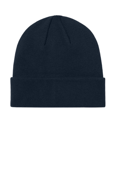 Mercer+Mettle MMC150 Mens Soft Blend Beanie Night Navy Blue Flat Front