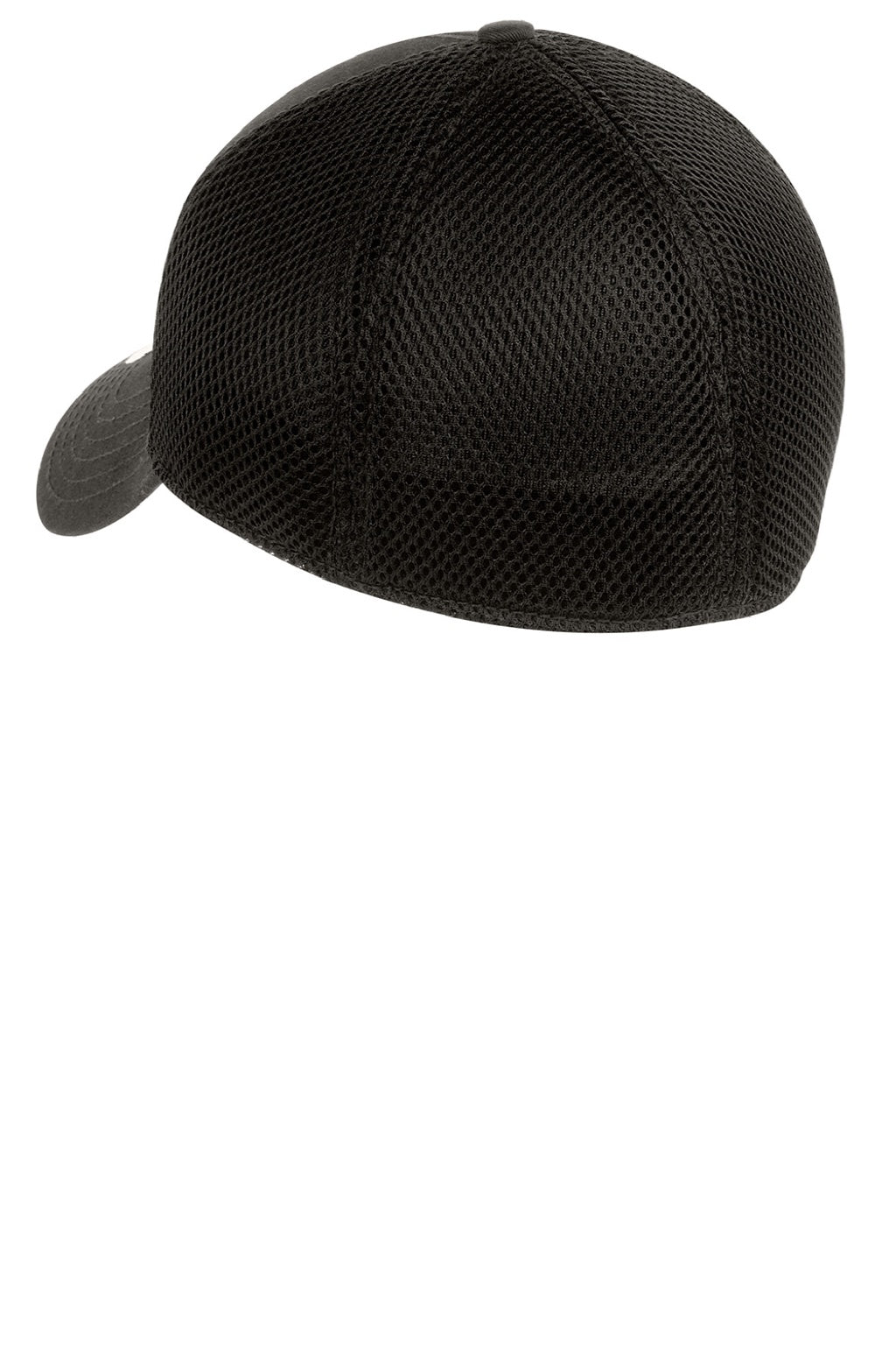 New Era Hats NE1020 Mens Stretch Fit Hat Black Flat Back