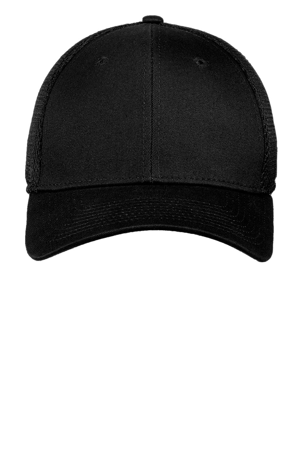 New Era Hats NE1020 Mens Stretch Fit Hat Black Flat Front