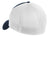 New Era Hats NE1020 Mens Stretch Fit Hat Deep Navy Blue/White Flat Back