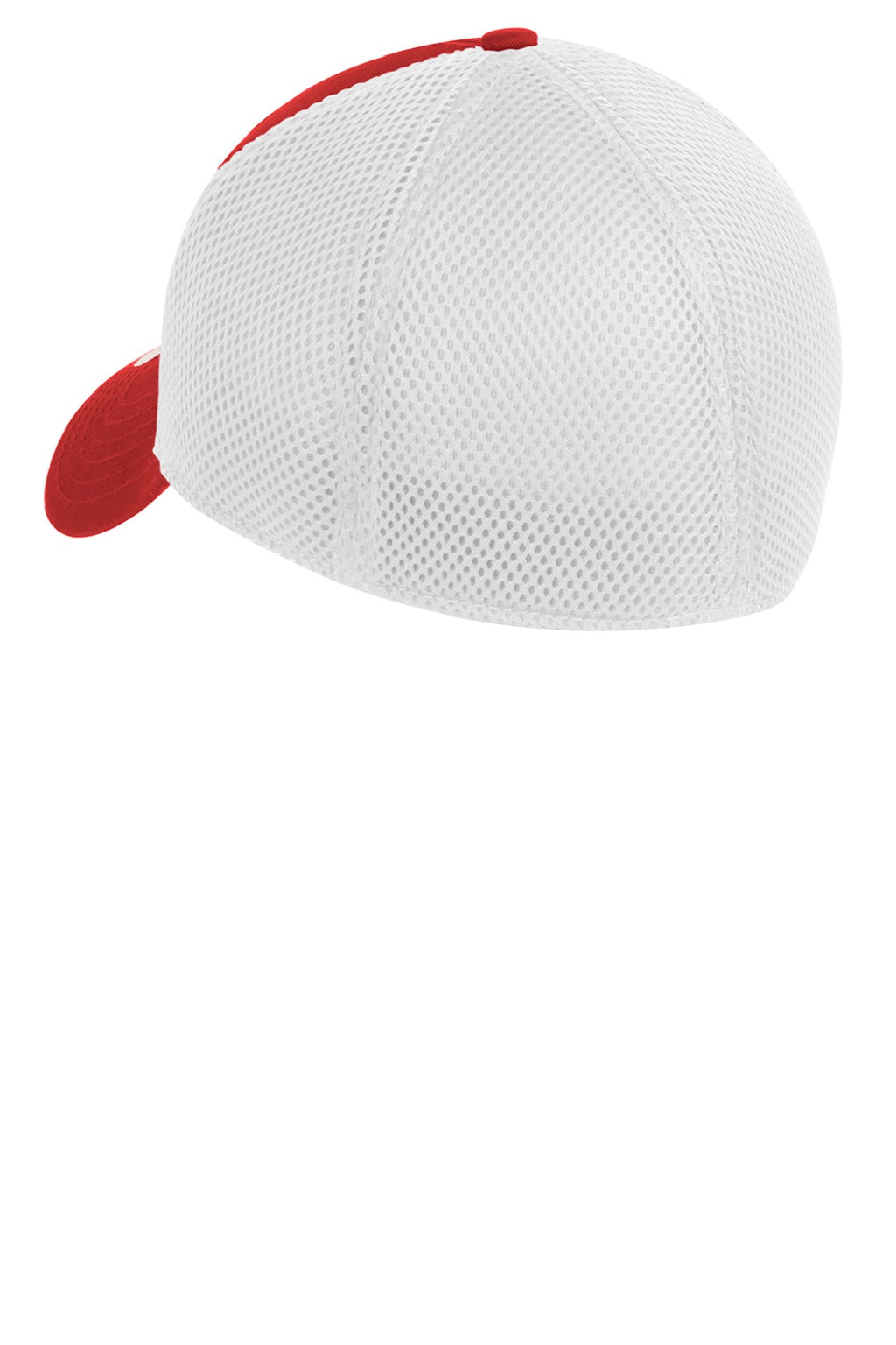 New Era Hats NE1020 Mens Stretch Fit Hat Scarlet Red/White Flat Back