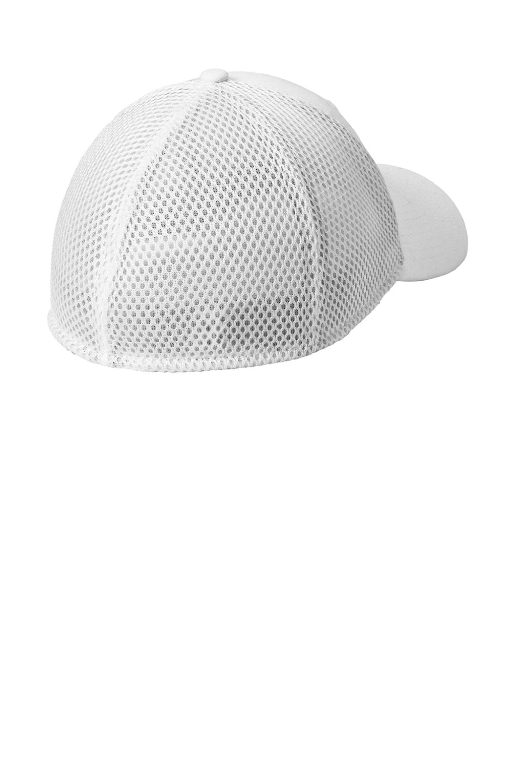 New Era Hats NE1020 Mens Stretch Fit Hat White Flat Back