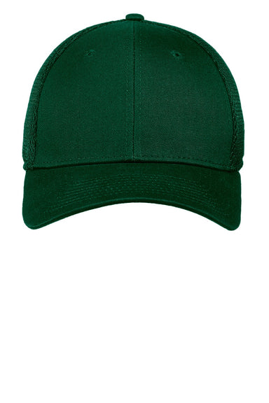New Era Hats NE1020 Mens Stretch Fit Hat Dark Green Flat Front