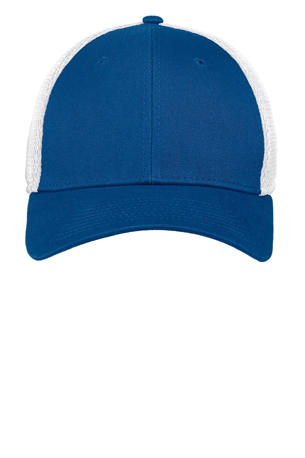 New Era Hats NE1020 Mens Stretch Fit Hat Royal Blue/White Flat Front