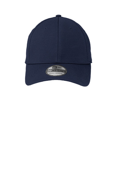 New Era Hats NE1090 Mens Moisture Wicking Stretch Fit Hat Navy Blue Flat Front