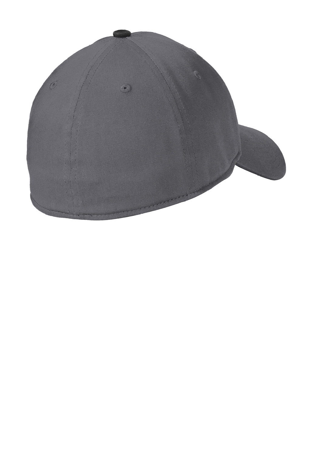 New Era Hats NE1100 Mens Stretch Fit Hat Graphite Grey/Black Flat Back