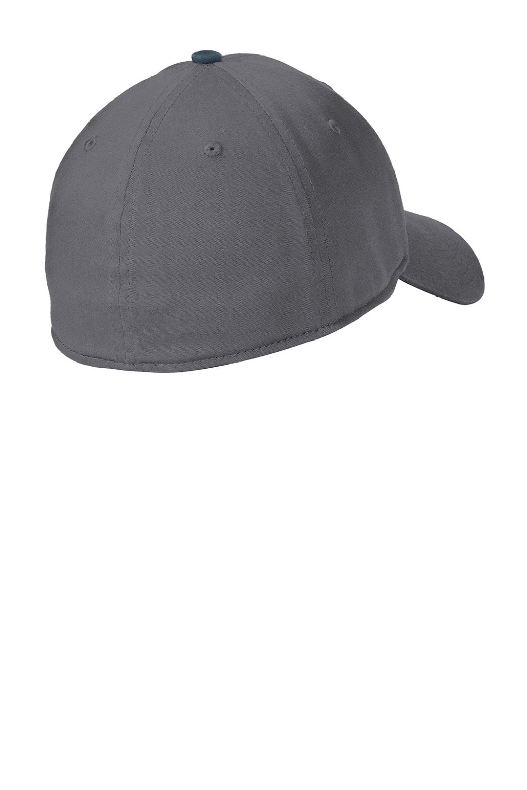 New Era Hats NE1100 Mens Stretch Fit Hat Graphite Grey/Navy Blue Flat Back