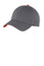 New Era Hats NE1100 Mens Stretch Fit Hat Graphite Grey/Orange Flat Front