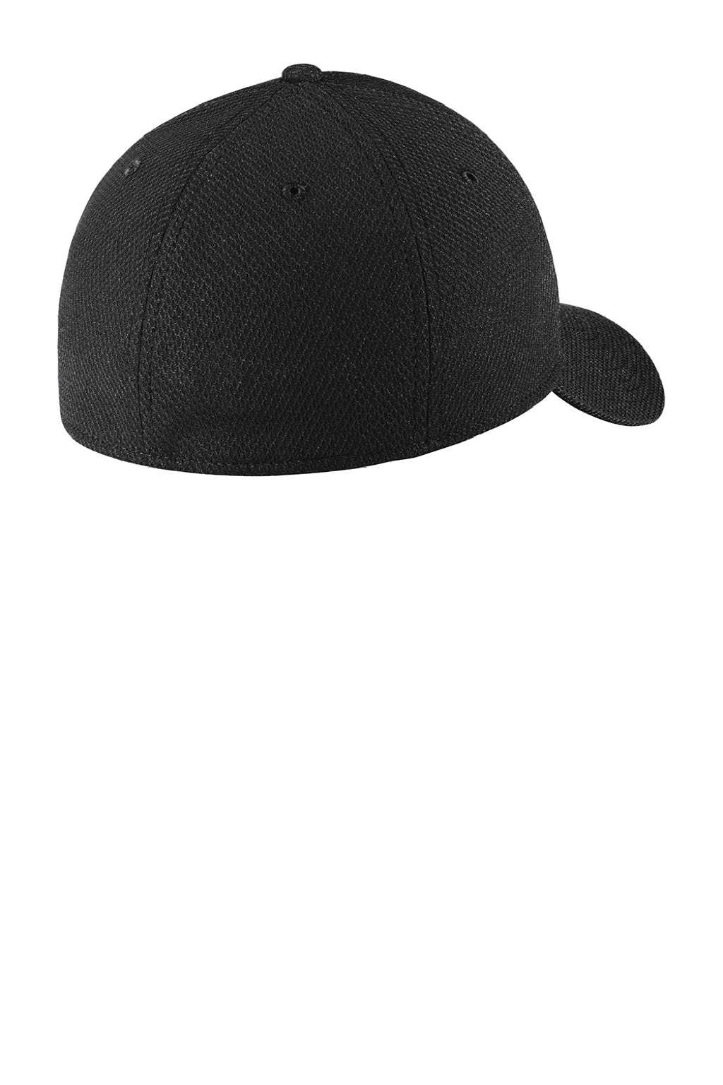 New Era Hats NE1121 Mens Moisture Wicking Stretch Fit Hat Black Flat Back