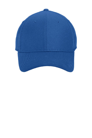 New Era Hats NE1121 Mens Moisture Wicking Stretch Fit Hat Royal Blue Flat Front