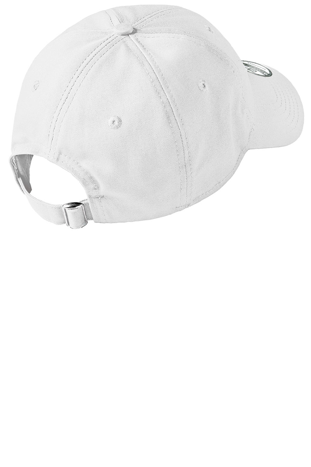 New Era Hats NE201 Mens Adjustable Hat White Flat Back