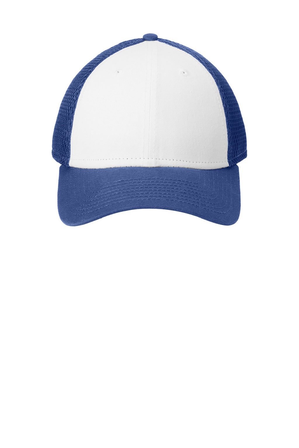 New Era Hats NE204 Mens Adjustable Hat White/Royal Blue Flat Front