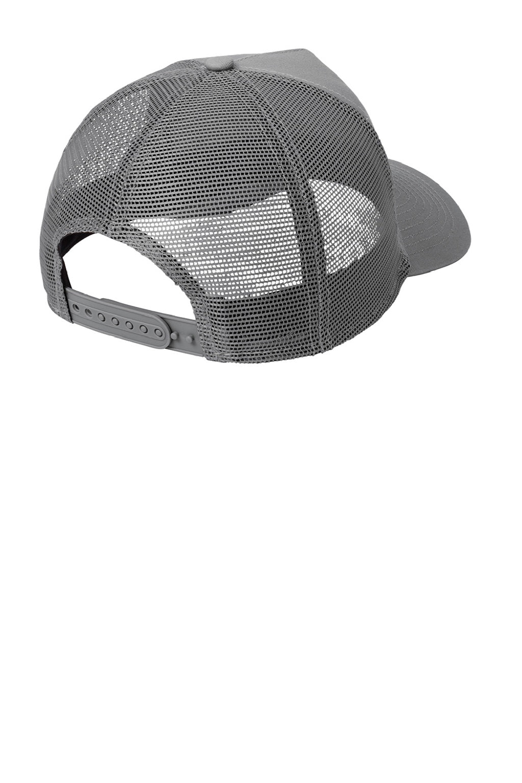 New Era Hats NE205 Mens Adjustable Trucker Hat Grey Flat Back